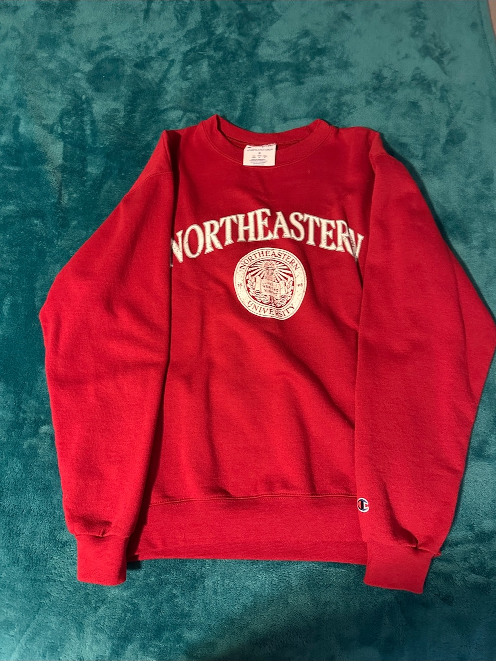 Champion Red Northeastern Crewneck Sweatshirt